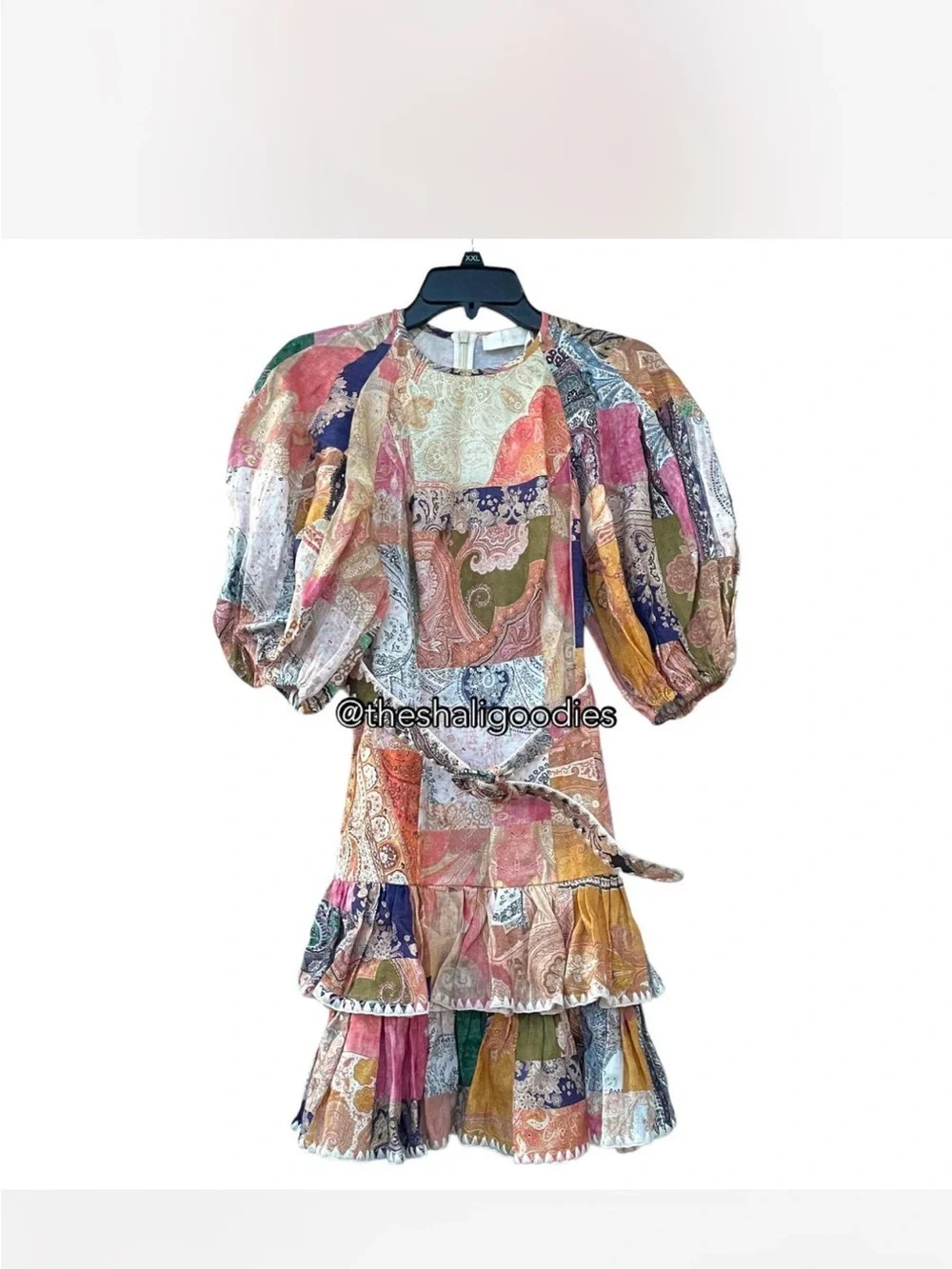 Style Zimmerman Peekskill Patchwork Tiered Mini Dress in Multicolor - Picture 3 of 7